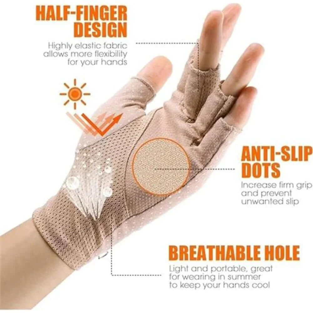 women uv protection fingerless gloves driving sun block breathable summer